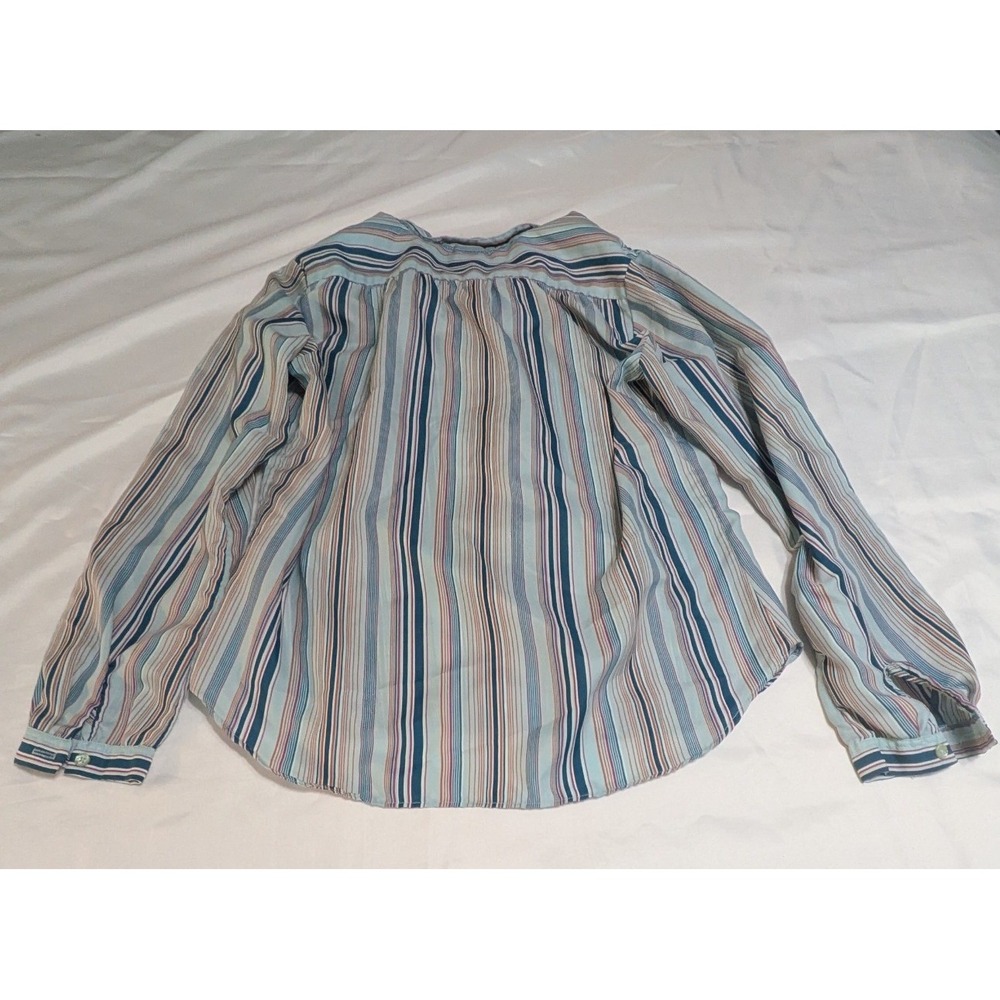 JH Collectibles Button Down Shirt Womens 14/16 Blue Multi Striped Vintage Blouse - Picture 5 of 5